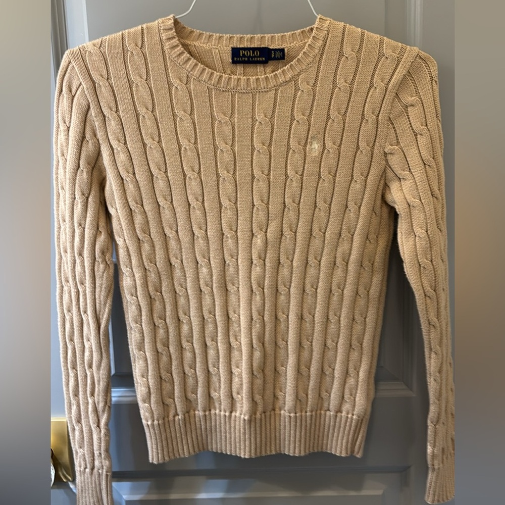 Women’s Ralph Lauren Beige Cable Knit Sweater small